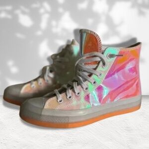 Converse Chuck Taylor All Star 70s Hi Sneakers in White/Iridescent